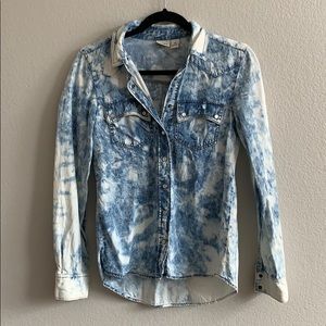 Tie die denim shirt